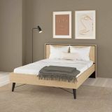 Letto piazza e mezza Zocca, 207x153 h91 cm, Rovere