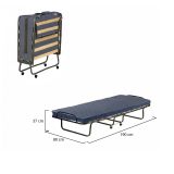 Letto pieghevole Ada, Brandina con rete 12 doghe, Materasso incluso, Lettino salvaspazio, 100% Made in Italy, 80x190h37 cm, Cover protettiva inclusa