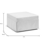 Letto pieghevole Ancilla, Pouf trasformabile in letto singolo, 100% Made in Italy, Pouf in tessuto da soggiorno, Cm 80x80h45, Bianco