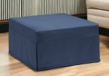 Letto pieghevole Ancilla, Pouf trasformabile in letto singolo, 100% Made in Italy, Pouf in tessuto da soggiorno, Cm 80x80h45, Blu
