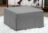Letto pieghevole Ancilla, Pouf trasformabile in letto singolo, 100% Made in Italy, Pouf in tessuto da soggiorno, Cm 80x80h45, Grigio