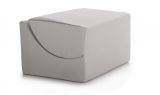 Letto pieghevole Annabella, Pouf trasformabile in letto matrimoniale, 100% Made in Italy, Pouf trasformabile in una chaise longue in ecopelle, Cm 100x200h70, Bianco