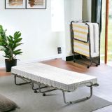 Letto Pieghevole Bianco Materasso Incluso Dimensione Materasso 80x190x10 cm, Imbottito - Chiauci