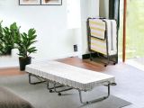 Letto Pieghevole Bianco Materasso Incluso Dimensione Materasso 80x190x10 cm, Imbottito - Chiauci
