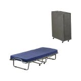 Letto Pieghevole blu Materasso Incluso Sfoderabile, Dimensione Materasso 80x190x10 cm - Peccioli
