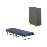 Letto Pieghevole blu Materasso Incluso Sfoderabile, Dimensione Materasso 80x190x10 cm - Polaveno