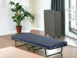 Letto Pieghevole blu Materasso Incluso Sfoderabile, Dimensione Materasso 80x190x10 cm - Polaveno