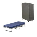Letto pieghevole Piera, Brandina salvaspazio con rete a 15 doghe, Custodia protettiva inclusa, 100% Made in Italy, 80x200h40 cm, materasso memory incluso