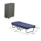 Letto pieghevole Venera, Brandina con rete 15 doghe, Materasso incluso, Lettino salvaspazio, 100% Made in Italy, 80x190h39 cm, Cover protettiva inclusa