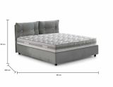 Letto singolo Albina, Letto contenitore con rivestimento in tessuto, 100% Made in Italy, Apertura frontale, con materasso Cm 80x190 incluso, Grigio