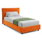 Letto Singolo Arancione Materasso Incluso Sfoderabile, Contenitore Made in Italy - Brozolo