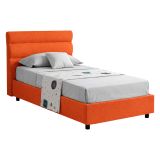 Letto Singolo Arancione Sfoderabile Contenitore, Dimensione Materasso 80x200 cm Made in Italy - Brenta