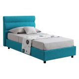Letto Singolo Azzurro Sfoderabile Contenitore, Dimensione Materasso 80x190 cm Made in Italy - Brez