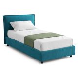 Letto Singolo Azzurro Sfoderabile Contenitore, Dimensione Materasso 80x200 cm Made in Italy - Bruino