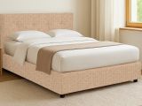 Letto Singolo Beige Sfoderabile Contenitore, Dimensione Materasso 90x190 cm - Fiumalbo