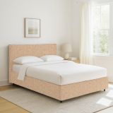 Letto Singolo Beige Sfoderabile Contenitore, Dimensione Materasso 90x190 cm - Quisquina