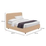 Letto Singolo Beige Sfoderabile Contenitore, Dimensione Materasso 90x190 cm - Supino