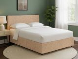Letto Singolo Beige Sfoderabile Contenitore, Dimensione Materasso 90x200 cm - Carbone