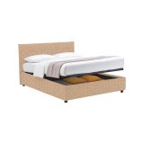 Letto Singolo Beige Sfoderabile Contenitore, Dimensione Materasso 90x200 cm - Cerzeto