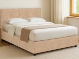 Letto Singolo Beige Sfoderabile Contenitore, Dimensione Materasso 90x200 cm - Cerzeto