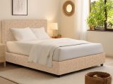 Letto Singolo Beige Sfoderabile Contenitore, Dimensione Materasso 90x200 cm - Iudica