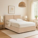 Letto Singolo Beige Sfoderabile Contenitore, Dimensione Materasso 90x200 cm - Lapedona