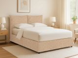 Letto Singolo Beige Sfoderabile Contenitore, Dimensione Materasso 90x200 cm - Lapedona