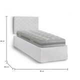 Letto singolo bianco 80x190cm materasso incluso - Ascra