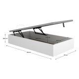 Letto Singolo Bianco Contenitore Dimensione Materasso 90x190 cm - Alamosa