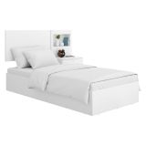 Letto Singolo Bianco Contenitore Dimensione Materasso 90x190 cm, - Lufkin