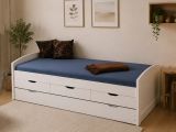 Letto Singolo Bianco Contenitore Dimensione Materasso 90x190 cm, Singolo - Spoltore
