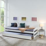Letto Singolo Bianco Contenitore Singolo, - Anaunia