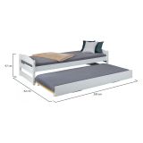 Letto Singolo Bianco Contenitore Singolo, - Anaunia