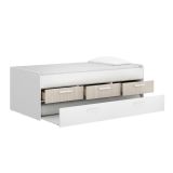 Letto singolo bianco e rovere 95x194cm - Aftro