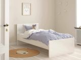 Letto singolo bianco lucido 96x196cm adatto per materasso 190x90 cm - Assar