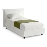 Letto Singolo Bianco Materasso Incluso Sfoderabile, Contenitore Made in Italy - Brozolo