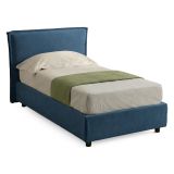 Letto Singolo blu Sfoderabile Contenitore, Dimensione Materasso 80x200 cm Made in Italy - Bruino