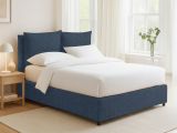 Letto Singolo blu Sfoderabile Contenitore, Dimensione Materasso 90x190 cm - Ripi