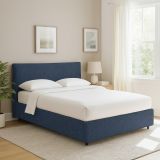Letto Singolo blu Sfoderabile Contenitore, Dimensione Materasso 90x200 cm - Carbone