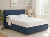 Letto Singolo blu Sfoderabile Contenitore, Dimensione Materasso 90x200 cm - Carbone