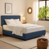 Letto Singolo blu Sfoderabile Contenitore, Dimensione Materasso 90x200 cm - Iudica