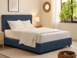 Letto Singolo blu Sfoderabile Contenitore, Dimensione Materasso 90x200 cm - Iudica