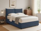 Letto Singolo blu Sfoderabile Contenitore, Dimensione Materasso 90x200 cm - Lapedona