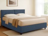 Letto Singolo blu Sfoderabile Contenitore, Dimensione Materasso 90x200 cm - Nocara
