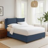 Letto Singolo blu Sfoderabile Contenitore, Dimensione Materasso 90x200 cm - Oncino