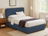 Letto Singolo blu Sfoderabile Contenitore, Dimensione Materasso 90x200 cm - Serrone