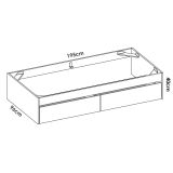 Letto singolo Casarole, Sommier per camera da letto, Giroletto per stanza, Struttura porta materasso, 96x195 h40 cm, Bianco