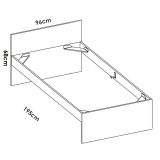 Letto singolo Castellaro, Sommier per camera da letto, Giroletto per stanza, Struttura porta materasso, 96x195 h67 cm, Bianco
