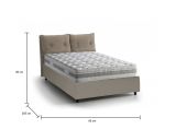 Letto singolo Chantal, Letto contenitore con rivestimento in ecopelle, 100% Made in Italy, Apertura frontale, con materasso Cm 80x190 incluso, Tortora