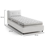 Letto singolo con contenitore bianco 95x205 - Albiate